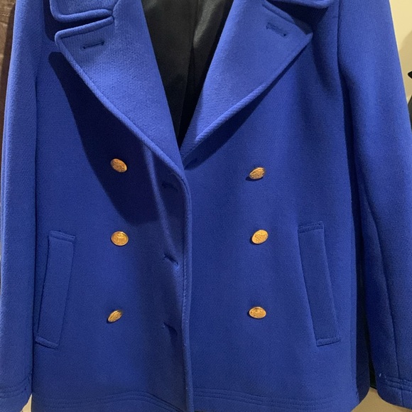 J Crew royal blue Pea Coat- so classic and flattering - Picture 5 of 5